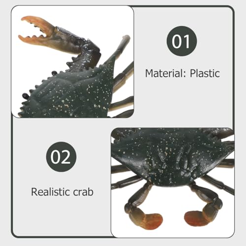 Image of TEHAUX Simulation Crab Model Aquarium Decor Realistic Marine Animal Ornament 6.49 Inch Plastic Fish Tank Decoration