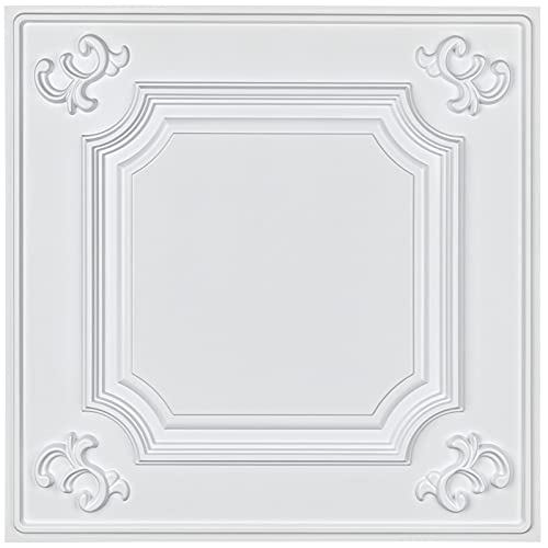 Art3d Drop Ceiling Tiles 24x24 in White (12-Pack, 48 Sq.ft), Wainscoting Panels Glue Up 2x2