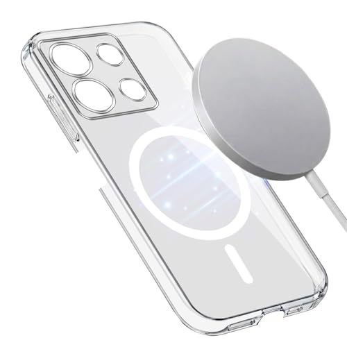 Image of Jkobi Lifetime Anti-Yellow MagSafe Compatible Clear Back Case Cover for Xiaomi Redmi Note 13 5G (Sleek Hard Crystal | Shockproof and Camera Protection)