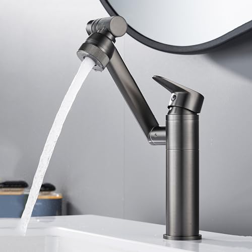 Robinet lavabo monotrou laiton eau chaude froide pivotant 360