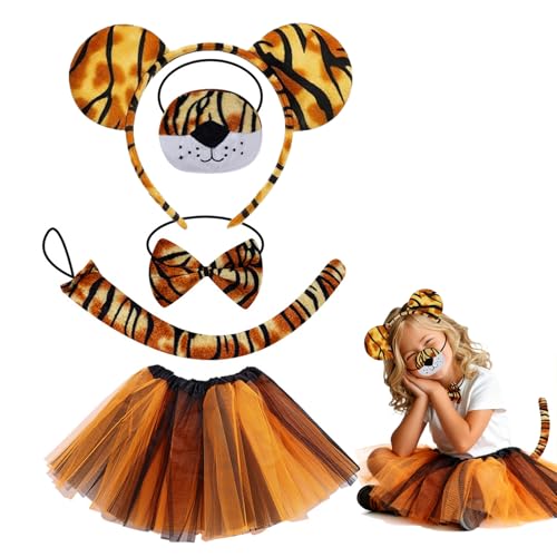 DvBCNMe 5 Stück Tiger Kostüm Kinder, Tiger Kostüm Mit Kopfband...