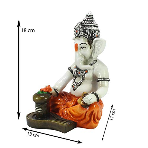 Image of eCraftIndia Lord Ganesha Worship shivliing Decorative Showpiece - 20 cm