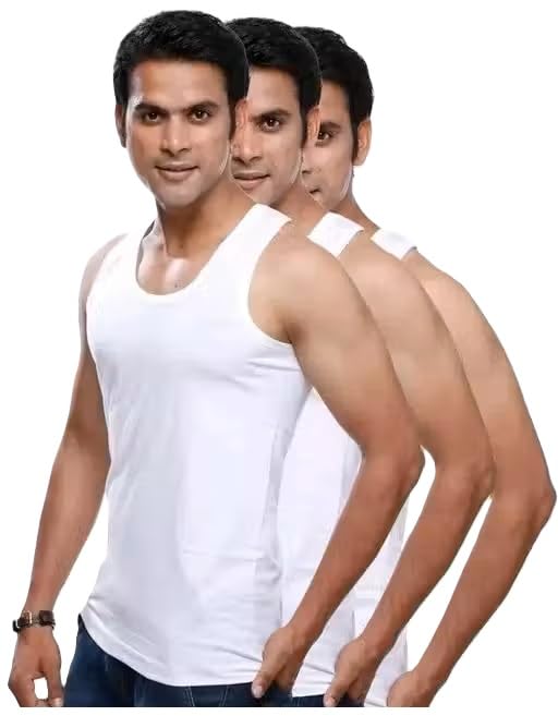 Men's Premium Cotton Inner Vest Pack of 3 Soft Skin Friendly Sleeveless Daily Vests-picture-37