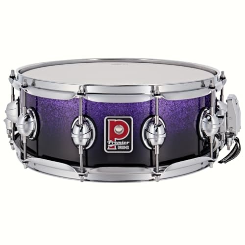 Premier PGM1455SPSF Genista Series 14 Inch x 5.5 Inch Classic Snare Drum - Purple Fade Sparkle