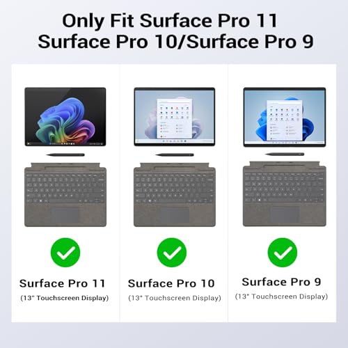 MoKo Case for Microsoft Surface Pro 11, Surface Pro 10, Surface Pro 9 13 Inch, All-in-One Rugged Cover with Kickstand Protective Case, Compatible with Type Cover Keyboard, Frosted Black by MoKo - Image 2