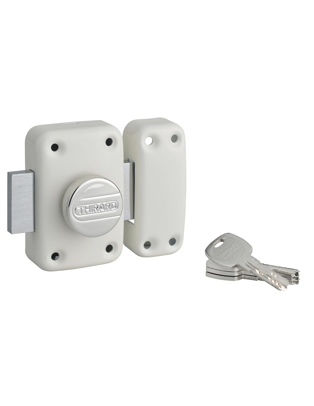 THIRARD Verrou à Bouton et Cylindre Acier Cylindre 45 mm Verni