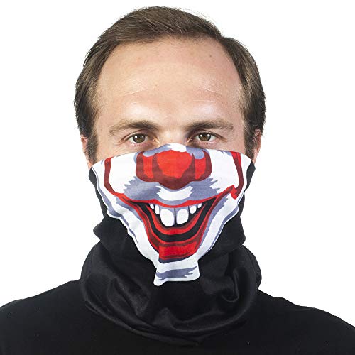 Concept One Warner Bros IT Pennywise Multi-Purpose Neck Gaiter Scarf Bandana, Black, One Size