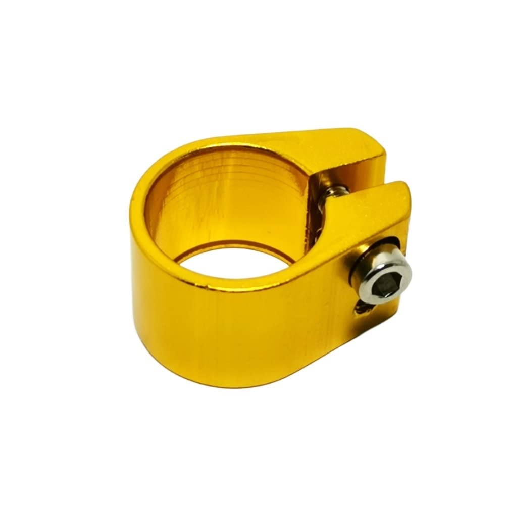 Bike Seat Clamp Aluminum Alloy About 28.6MM Seat Tube Clip Bicycle Mountain Bike Seatposts Clamps(Yellow)