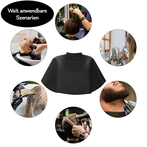 JRSHIRLEYLTD 1 Stück Frisierumhang Kurz, Schwarze Make up Umhang, Schminkmantel Friseurumhang Erwachsene, Wasserdichter Haar Schneideumhang,Umhang Friseurbedarf Friseur Zubehör