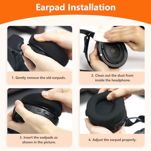 Replacement Ear Pads para Sennheiser HD 4.50BT/HD 4.50BTNC/HD 4.50SE/HD 4.40BT/HD 4.30G/HD4.20S/HD 458BT/HD 450BT/HD 400S/HD 350BT/HD300, cojines para oídos con cuero proteico suave, blanco miniatura 5