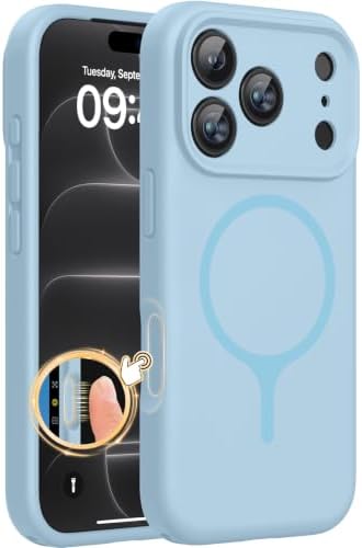 Miracase Silikon & Magnetic für 18 Pro Max Hülle, Nelken Lila | Kompatibel mit MagSafe, Integrierter Silikon-Kamerasteuerungsschutz, 3,0 mm verdickter stoßfester Fallschutz für 18