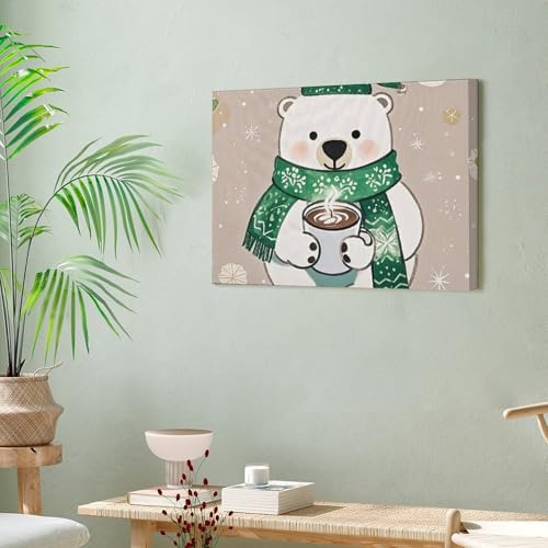 Toile murale ours solution déco mur vide pour salon et chambre - 6
