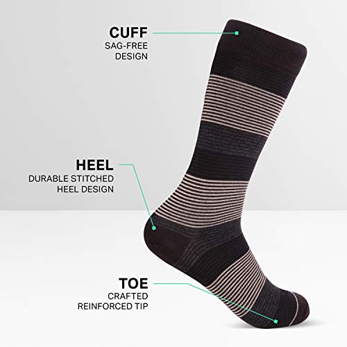 Marino Mens Patterned Dress Socks, Colorful Fun Socks, Fashion Cotton Socks - 5 Pack - Conventional Design Dress Socks4