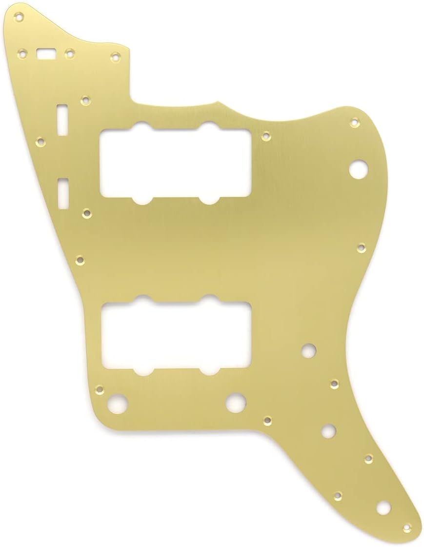 Electric Guitar Pickguard Aluminum Vintage 60s Jazzmaster Style guitar Pickguard Scratch Plate for FD Squier Jazzmaster Electric Guitar parts (Gold)