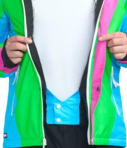 Image of Tipsy Elves Ski Jackets for Men - Fun Colorful Apres Ski Outerwear Hooded Waterproof Snow Jackets for Adults