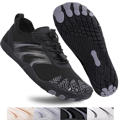 Image of Beach Water Shoes for Women Men Quick Dry Non-Slip Wide Toe Hike Barefoot Footwear for Beach Pool Aqua Swim Surf Walk
