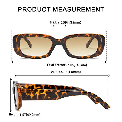 Image of Vintage Rectangle Sunglasses for Women Men 90s Fashion Narrow Square Frame Eyewear UV400 Protection