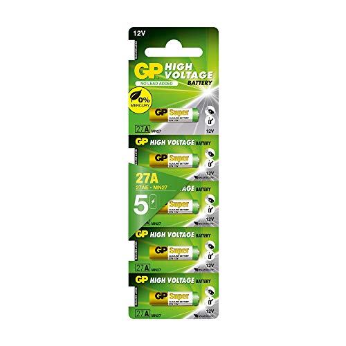 GP 27A 12V Batterie 5 Stück | Alkaline A27 MN27 V27A LR27