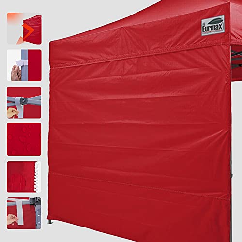 Image of Eurmax USA 10x10 Pop Up Canopy SunWall-UV Protection for Tents,Blocks Sunlight&Wind,Water Resistant Side Wall Only,Easy Hook & Loop Installation,Fit for 10FT Straight Leg Shelters&Gazebo,Red