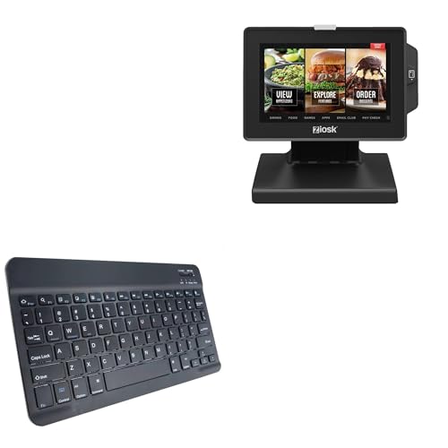 BoxWave Keyboard Compatible with Ziosk Tablet - SlimKeys Bluetooth Keyboard, Portable Thin with Chiclet-Style Keys - Jet Black