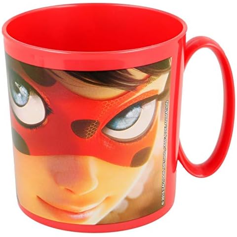 ALMACENESADAN 2532; cup Lady Bug, miraculous; suitable for microwave Cover