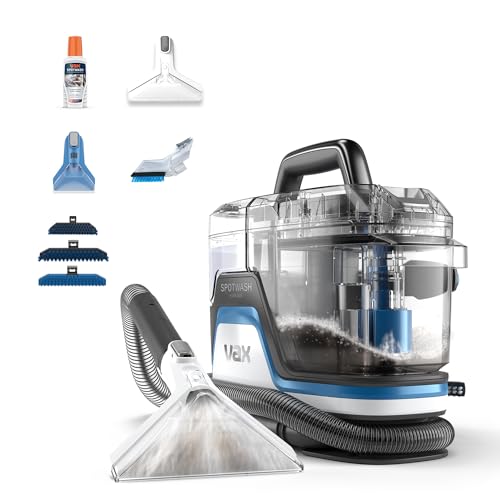 Vax Limpador de estofos removedor de manchas SpotWash Home Duo e tira-manchas para tapetes, secagem rápida, proteção antimicrobiana e limpeza profunda para várias superfícies, médio tanque UE
