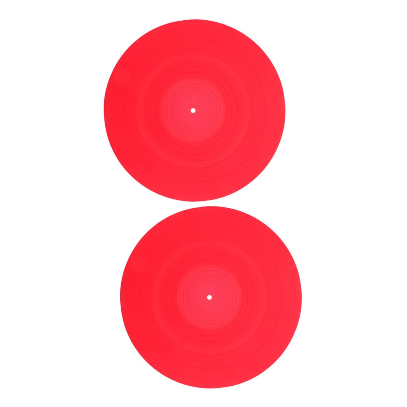 BESPORTBLE 2 Pezzi Tappetini Antistatici in Silicone Rosso per Giradischi Vinile, Protezione Dischi e Stabilità Durante L'ascolto Dj