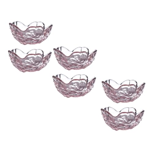 ARTSEWPLY 6個 桜型ガラスソース皿 調味料用多機能ディッシュ 耐久性と実用性 家 飲食店向け シンプルデザインでテーブルに映える醤油皿