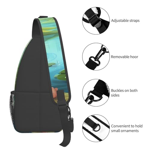 Bolso cruzado estilo Sling para hombres y mujeres negro miniatura 5