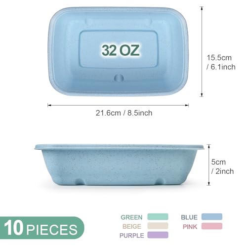 32 oz Reusable Meal Prep Containers,10Pcs Food Storage Containers with Lids - image 7