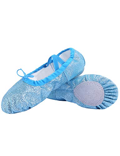 Hawiton Zapatillas de Ballet niña, para 4-7 años,clásico Elástico Canvas Calzado de Danza Elástico Profesionale Cabeza Redonda Zapatos Split de Baile y Gimnasia