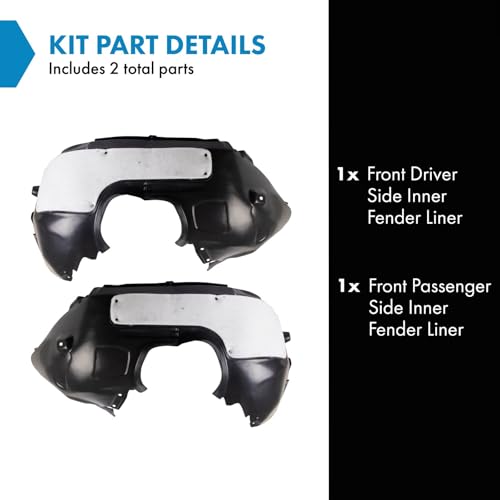 Image of TRQ Front Inner Fender Liner Set Compatible with 2016-2018 Ford Focus FO1248182 FO1249182