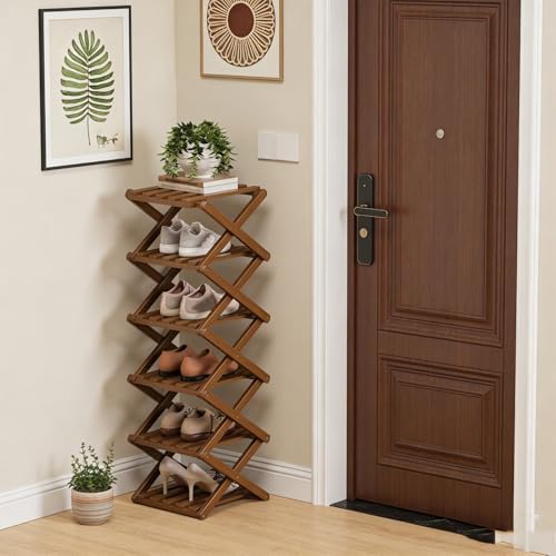 Rangement chaussures angle pliable 6 niveaux pour bottes et baskets