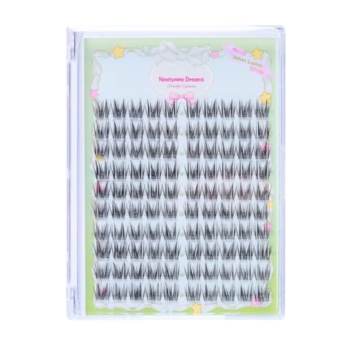 Ninetynine Dreams 100PCs Velvet Lashes Manhua Anime DIY Wispy Lash Clusters 9-13mm C+ Curl Beginner Friendly Lightweight & Reusable Individual Waterproof Spiky Eyelashes Thin Comfortable Band