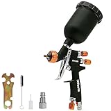 JZNTOOLS Touch-Up Mini Air Spray Gun, 0.8mm Stainless Steel Nozzle, 250ml Capacity, HVLP Auto Paint Sprayer for Cars and Furniture (Black, 1.2mm Nozzle)