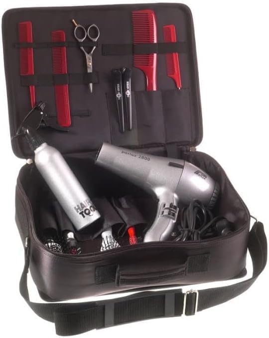 Head Jog Black Canvas Hairdressers Tool Case For Hair Accessories, Dryer, Clippers