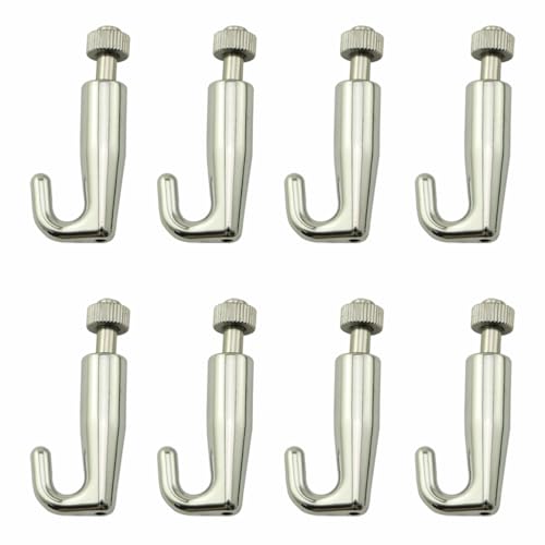 Image of 8PCS Gallery Picture Hanging Adjustable Hooks Steel Wire Rope Hanging Artwork Hangers Glass Clamp Hangers Used for Various Art Frames and Hanging Decorations