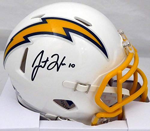 Justin Herbert Autographed Los Angeles Chargers White Speed Mini Helmet Beckett BAS Stock #179120 - Autographed NFL Mini Helmets Justin Herbert Autographed Los Angeles Chargers White Speed Mini Helmet Beckett BAS Stock #179120 - Autographed NFL Mini Helmets