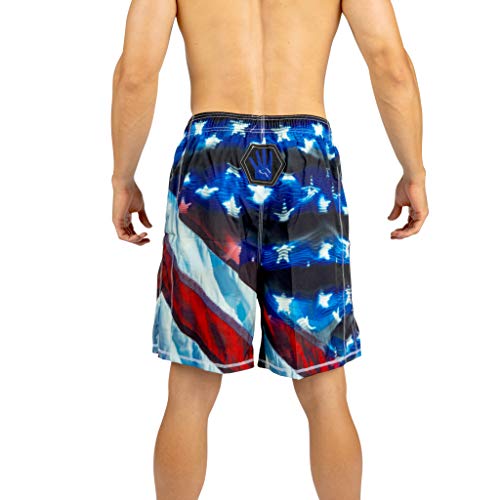 4 Time All American Sublimated Fight Shorts for Men – MMA and Grappling Gear Boxing Shorts - Training Trunks for BJJ Kickboxing – Lightweight, Durable, and Flexible Athletic Wear for Combat Sports