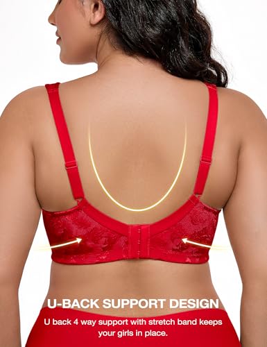 Image of Wingslove Women's Minimizer Bras Full Coverage Wirefree Comfort Plus Size Bra Large Bust Non Padded