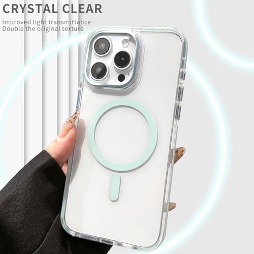Coque iPhone 16 Pro MagSafe transparente anti-chocs bleu clair 6,3"