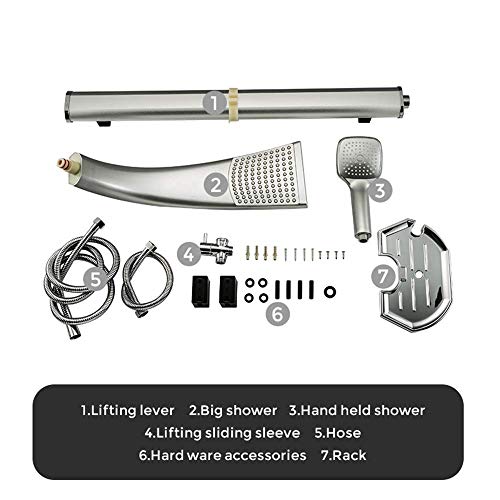 Ensemble de robinet de douche noir avec pommeau de douche mural - 4