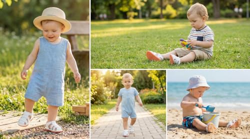 Image of Baby Boys Girls Squeaky Sandals Summer Closed-Toe Anti-Slip Premium Rubber Sole Toddler First Walkers Shoes