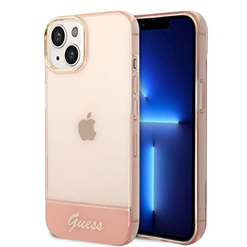 Guess GUHCP14MHGCOP Coque de Protection Rigide pour iPhone 14 Plus 6,7" Rose/Rose translucide