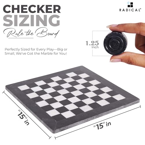 Radicaln Marble Checkers Board Game 15 pulgadas miniatura 6