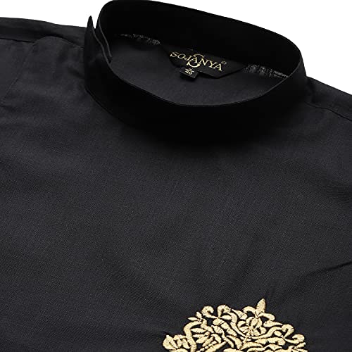 Image of SOJANYA Men's Cotton Straight Fit Casual(Since 1958 Solid Kurta Crafted for Elegance