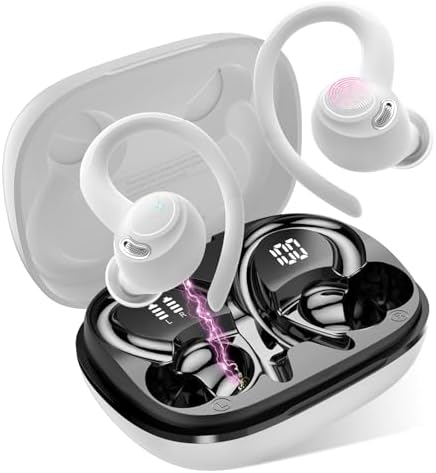 Bluetooth Kopfhörer Sport, In Ear Kopfhörer Kabellos Bluetooth 5.4, Laufen | HD Mic, Herausragender Sound, 40 Std Spielzeit, Comfort Fit, Dual LED-Anzeige, IP7 Wasserdicht mit Ohrh
