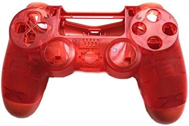 Front+Back Shell Housing Case Cover Protector for Sony PS4 Pro Controller JDS040 JDM-040 Upper Housing Shell Case (Clear Red)