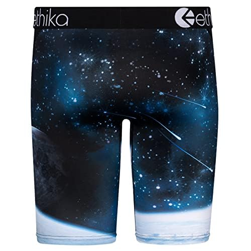 Ethika Men’s Boxer Brief, Knee Length, 4-Way Stretch Performance Underwear with Graphic Prints – Flat Earthika (AST, XL)3