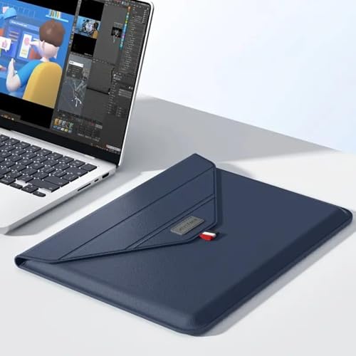 Image of TechTrendz Premium PU Leather Laptop Sleeve Bag with Stand for MacBook Laptops iPad Tablet 13 inch Laptop Cover Case for MacBook Neo 13 inch (A18 Pro Chip,2026) A3404, Easy Carry - Green
